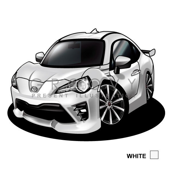 車好き 彼氏 プレゼント ナンバープレート付き車イラスト トヨタ 86 後期 車 イラスト 大勧め 版高級フレーム グルービー Toyota 祝い アクセサリー パーツ 納車 おしゃれ カスタム グッズ アート ギフト かっこいい ハチロク