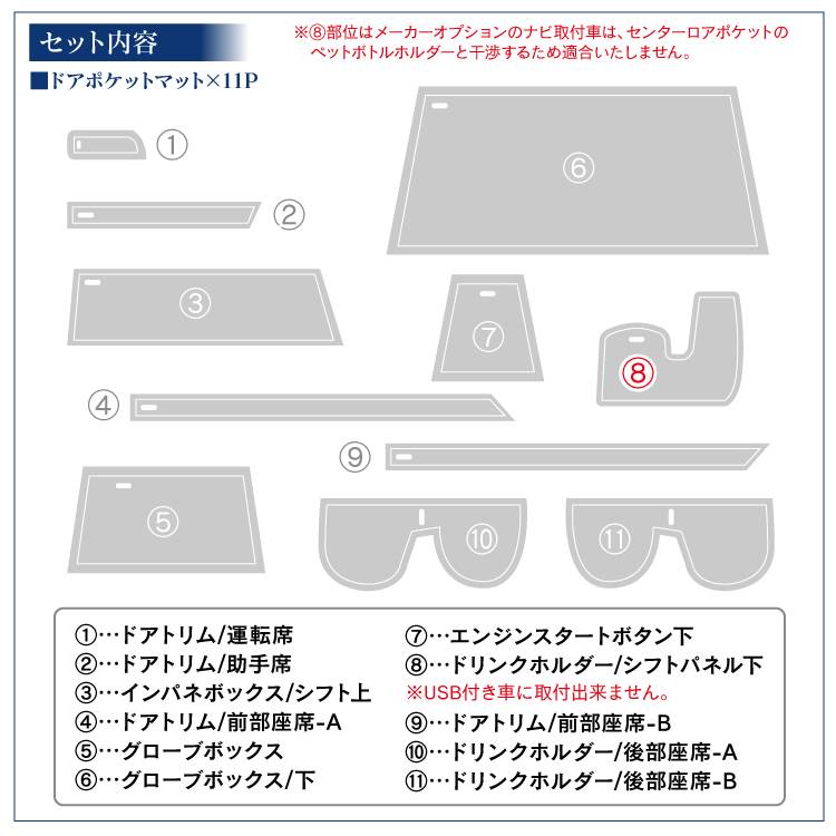 ハスラー MR31S MR41S パーツ インテリアラバーマット 11P アクセサリー ドアポケットマット ラバーマット ゴムマット グローブボックス ドリンクホルダー カスタムパーツ ドレスアップパーツ 内装パーツ フレアクロスオーバー MS31S MS41S