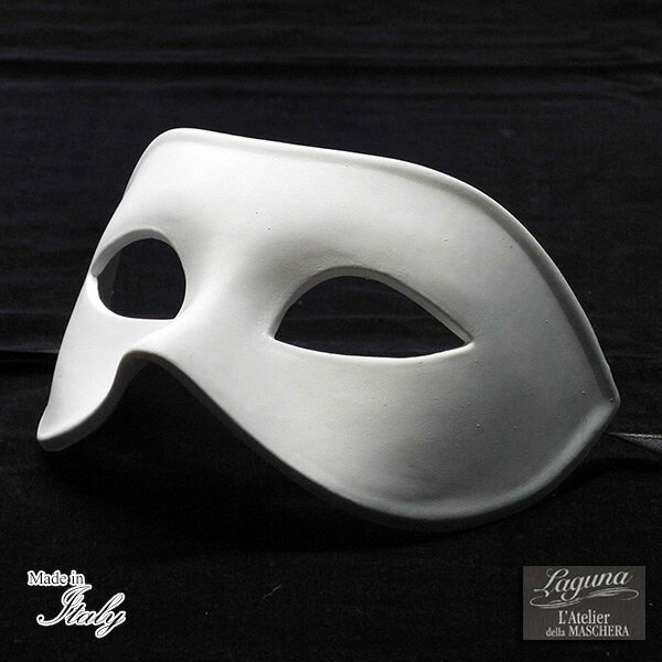 イタリー製 仮面 デコ用 素材 ホワイト  マスク ベネチアンマスク イタリア 白 キャンバス ハロウィン コスプレ bce-100w