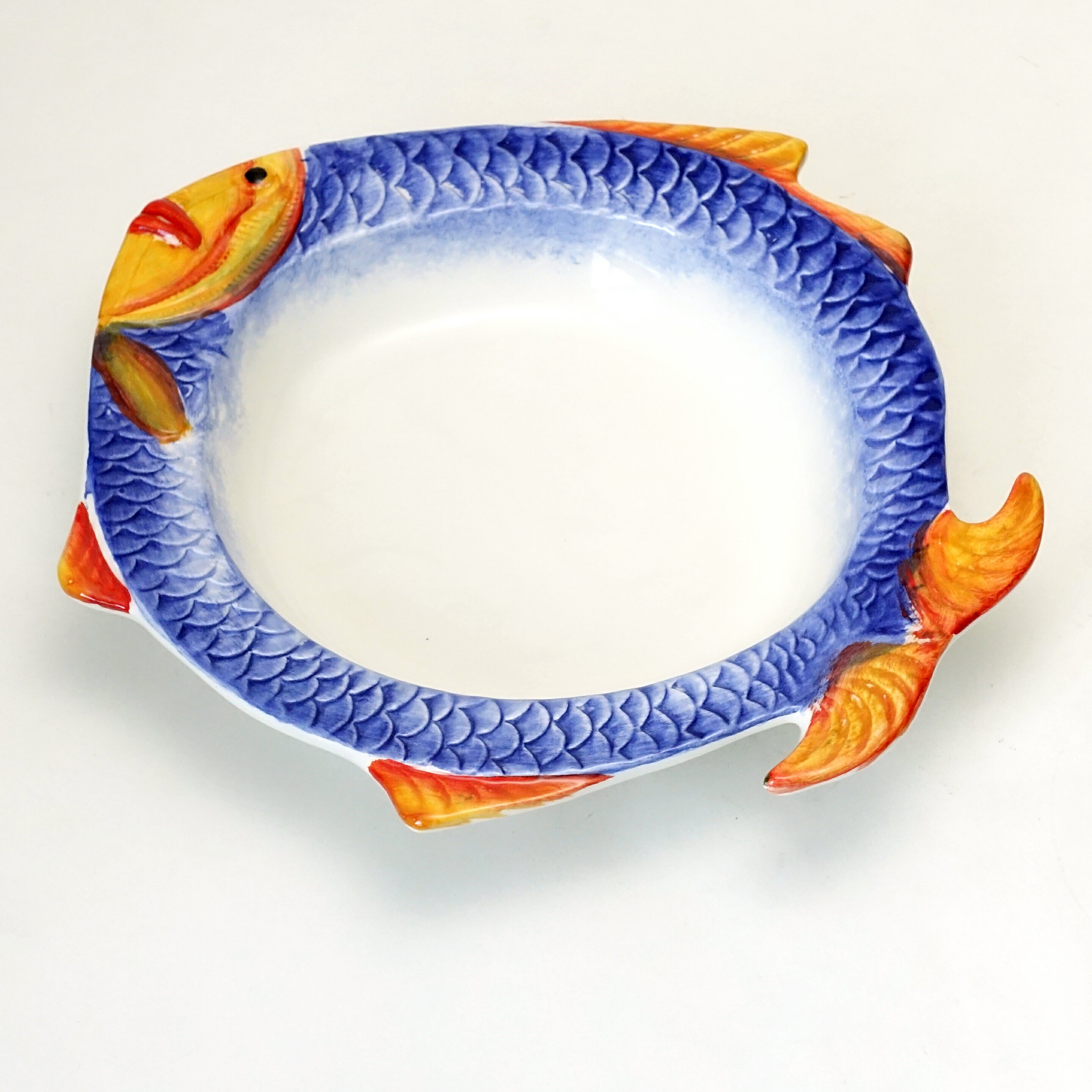 Rakuten - イタリア製 パスタ皿 24cm フィッシュ柄 食器 陶器製 スープ皿 プレート ヨーロッパ おうちカフェ 南欧食器 europe_plum bre-1620fi_b2