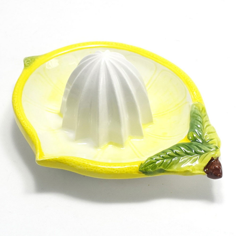 Rakuten - 【アウトレット】 イタリア製 レモン柄 カフェ 食器 陶器製 レモン絞り器 黄色 レモンスクイーザー シトラスジューサー イタリー 調理器具 洋食器 テーブルウェア 南欧 皿 europe_plum bre-714le_b7