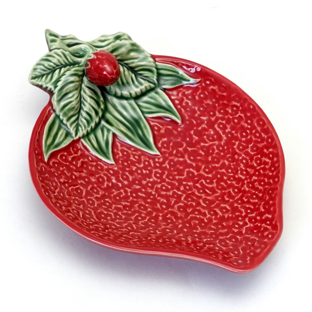 Rakuten - ボルダロ ピニェイロ ストロベリー プレート ポルトガル製 陶磁器 中皿 食洗器 電子レンジ対応 21cm europe_plum pbr-2550st_b1