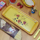 ポルトガル製 陶器 ロングプレート ストロベリー柄 手描き 赤 いちご カフェ食器 長皿 イエロー パスタ 34cm 洋食器 テーブルウェア 南欧 europe...