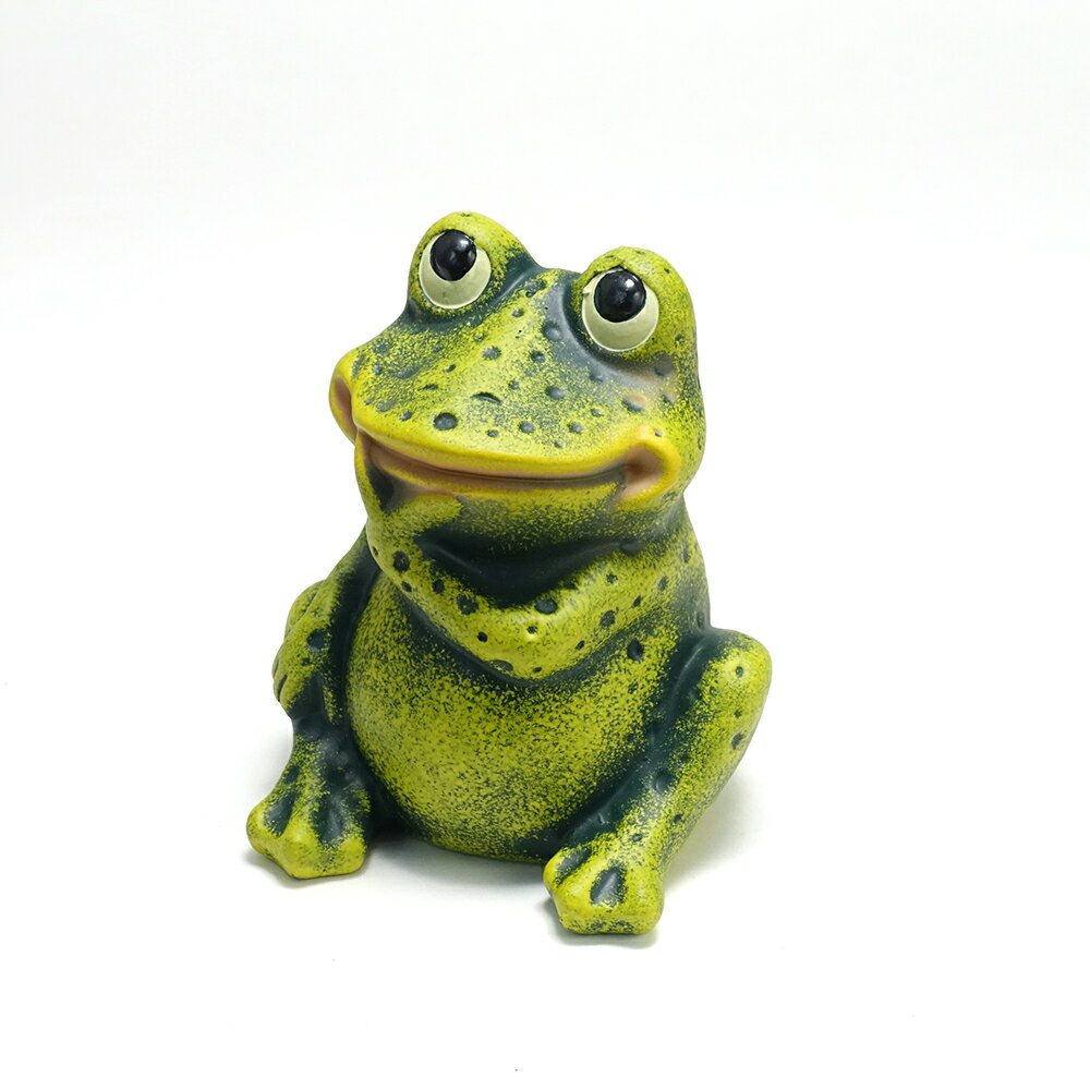 Rakuten - 【アウトレット】 ポルトガル製 緑 かえる 幸せを呼ぶ 開運 カエルグッズ 置物 テラコッタ製 ヨーロッパ ガーデン オブジェ 13cm 【なるへそカエル】 アンティーク調 インテリア ラッキーアイテム 陶器製 蛙? europe_plum pto-1402g_b1