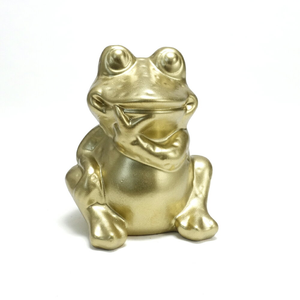 【アウトレット】 ポルトガル製 金 かえる 幸せを呼ぶ 金運 開運 カエルグッズ 置物 テラコッタ製 ヨーロッパ ガーデン オブジェ 13cm 【ゴールドなるへそカエル】アンティーク調 インテリア ラッキーアイテム 陶器製 緑 蛙? europe_plum pto-1402gl_b1