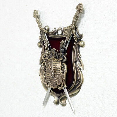 スペイン製 西洋武具 壁掛け 中世の騎士 鷲の紋章