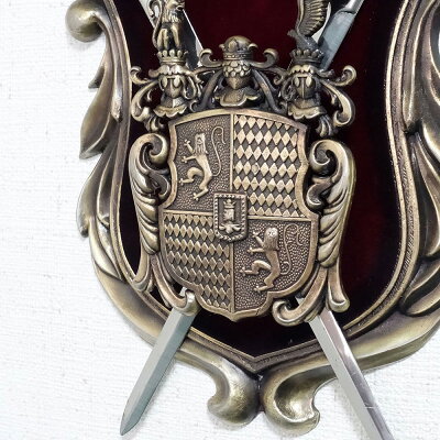 スペイン製 西洋武具 壁掛け 中世の騎士 鷲の紋章