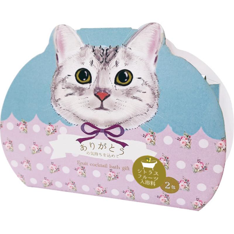 【冬ギフト】ねこバス2個ありがとうごま（シトラスフルーツの香り）(BTG31747)＿可愛い　実用的　プチ..