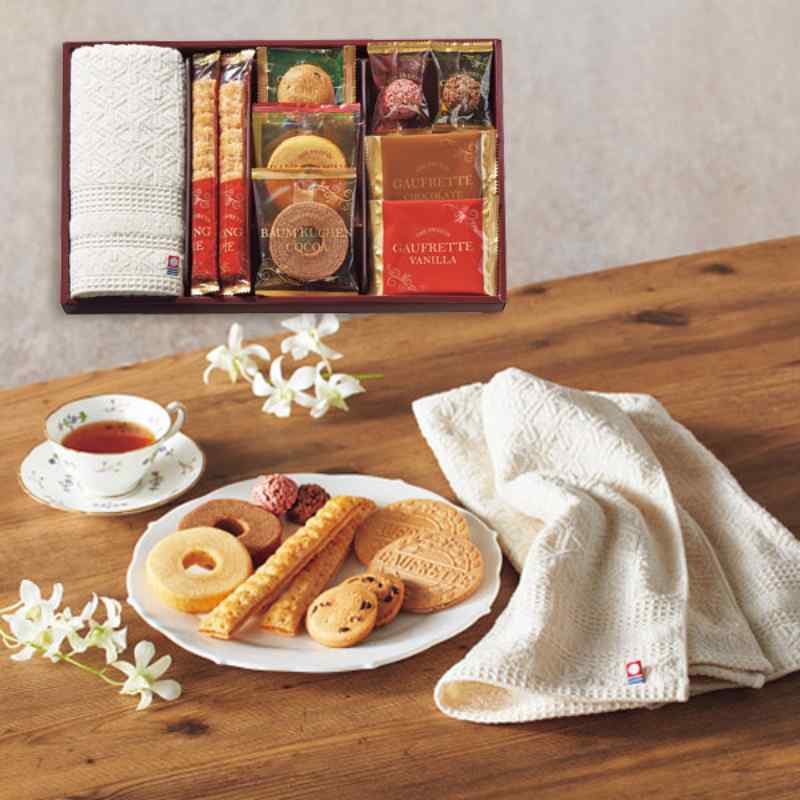 【お返し好適品】スイーツアソート＋S　今治タオル組合せギフト　ZSA-20TAR＿焼き菓子 菓子 タオル 詰め合わせ セット