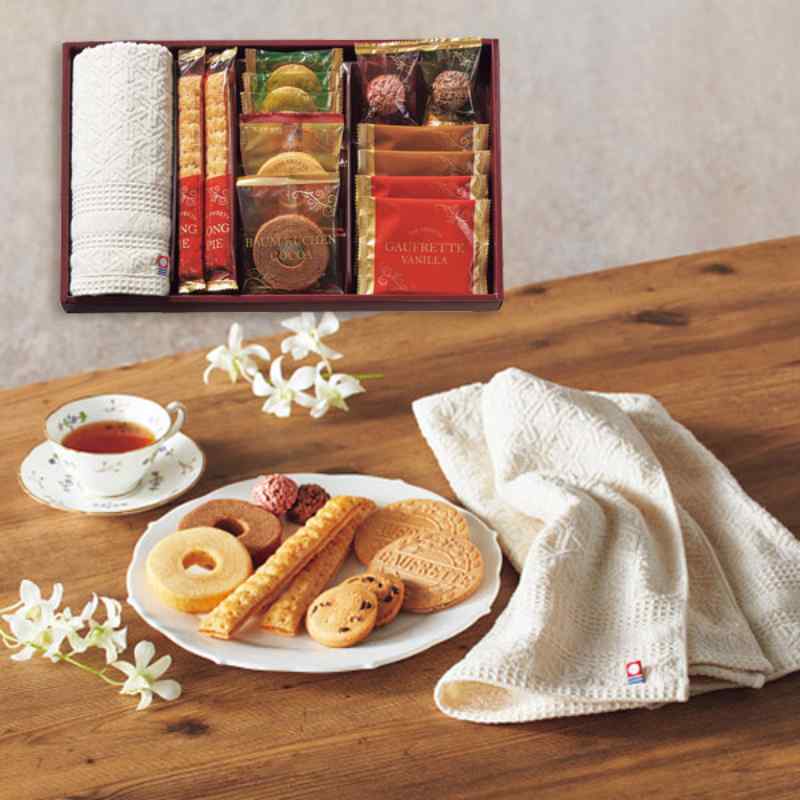 【お返し好適品】スイーツアソート＋S　今治タオル組合せギフト　ZSA-25TAR＿焼き菓子 菓子 タオル 詰め合わせ セット