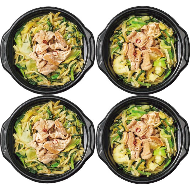 【暑中御見舞・残暑御見舞】やまや レンジで簡単！個食もつ鍋4食セット＿御中元 夏ギフト 贈答品 グルメ 贈りもの 贈り物 暑中見舞 暑中御見舞 産地直送 直送グルメ