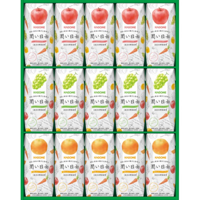 楽天カタログギフトジャパンマラソンセール特価【暑中御見舞・残暑御見舞】カゴメ　潤い日和（15本） URB-30S＿御中元 夏ギフト 贈答品 グルメ 贈りもの 贈り物 暑中見舞 暑中御見舞 ジュース 飲料