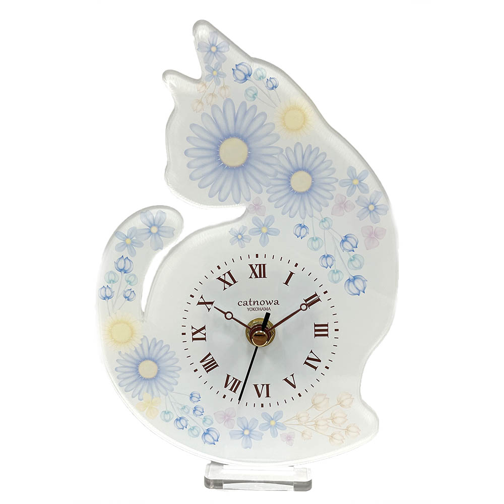 イマン陶器製アナログ置時計 青い花柄 楽天市場】花時計（カラーブルー）（インテリア・寝具・収納）の通販