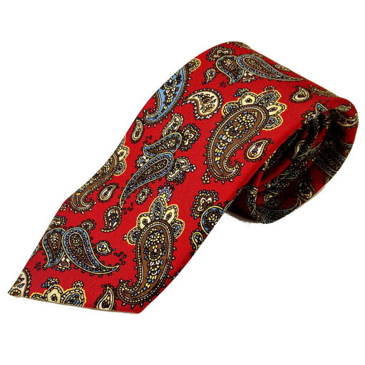 E.& G.CAPPELLI(E.& G.カペッリ) イタリア製 ネクタイ ヘビーシルク EG60000-26 レッドX ブラウン+ベージュ他 ペイズリー柄 プリント 9.0cm巾 E.& G.CAPPELLI(E.& G.カペッリ) イタリア製 ネクタイ ヘビーシルク EG60000-26 レッドX ブラウン+ベージュ他 ペイズリー柄 プリント 9.0cm巾