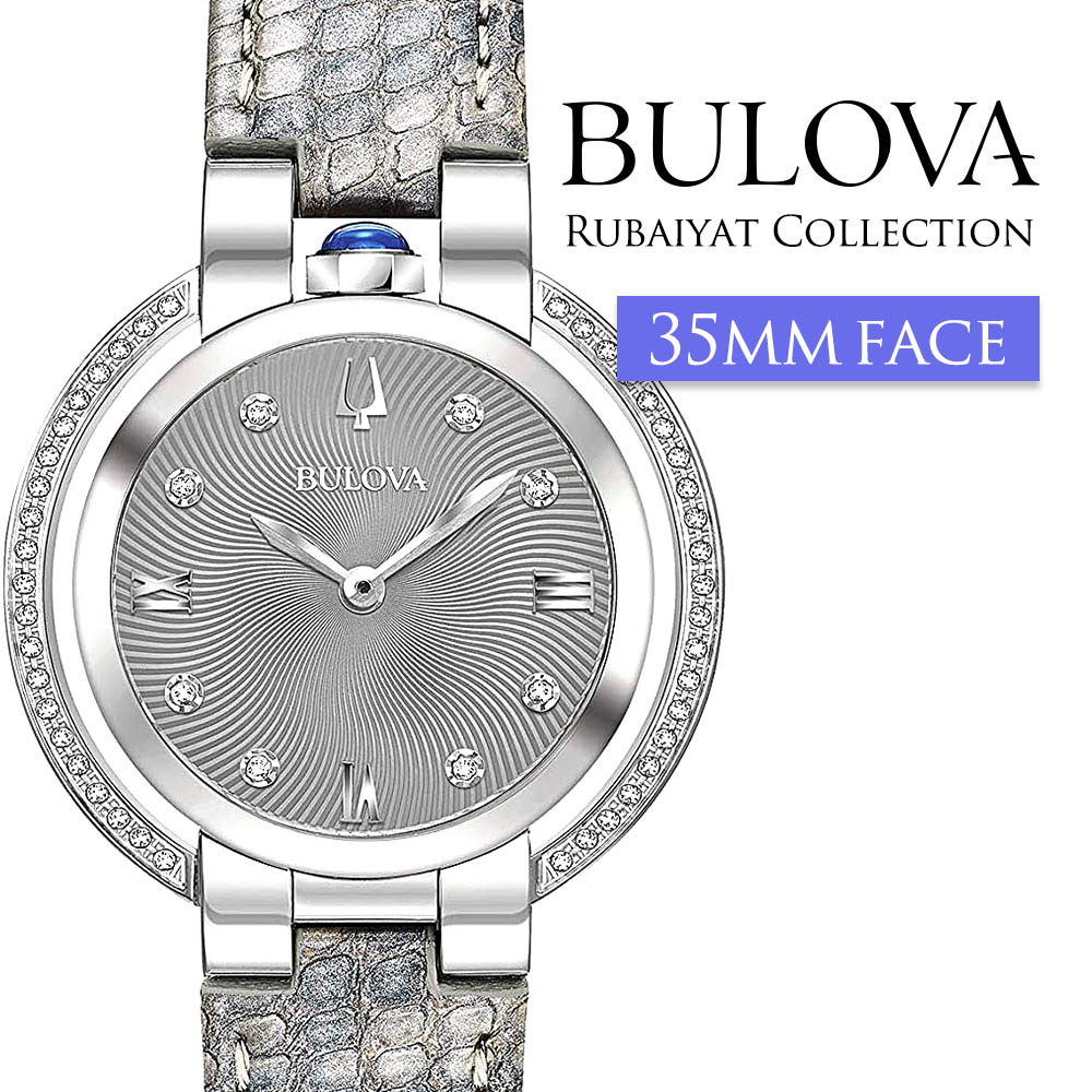 【アウトレット】ブローバ 腕時計 BULOVA レディース 腕時計 ルビアコレクション Rubaiyat Collection ダイヤモンドウオッチ パイソン柄 レザーベルト 96R218