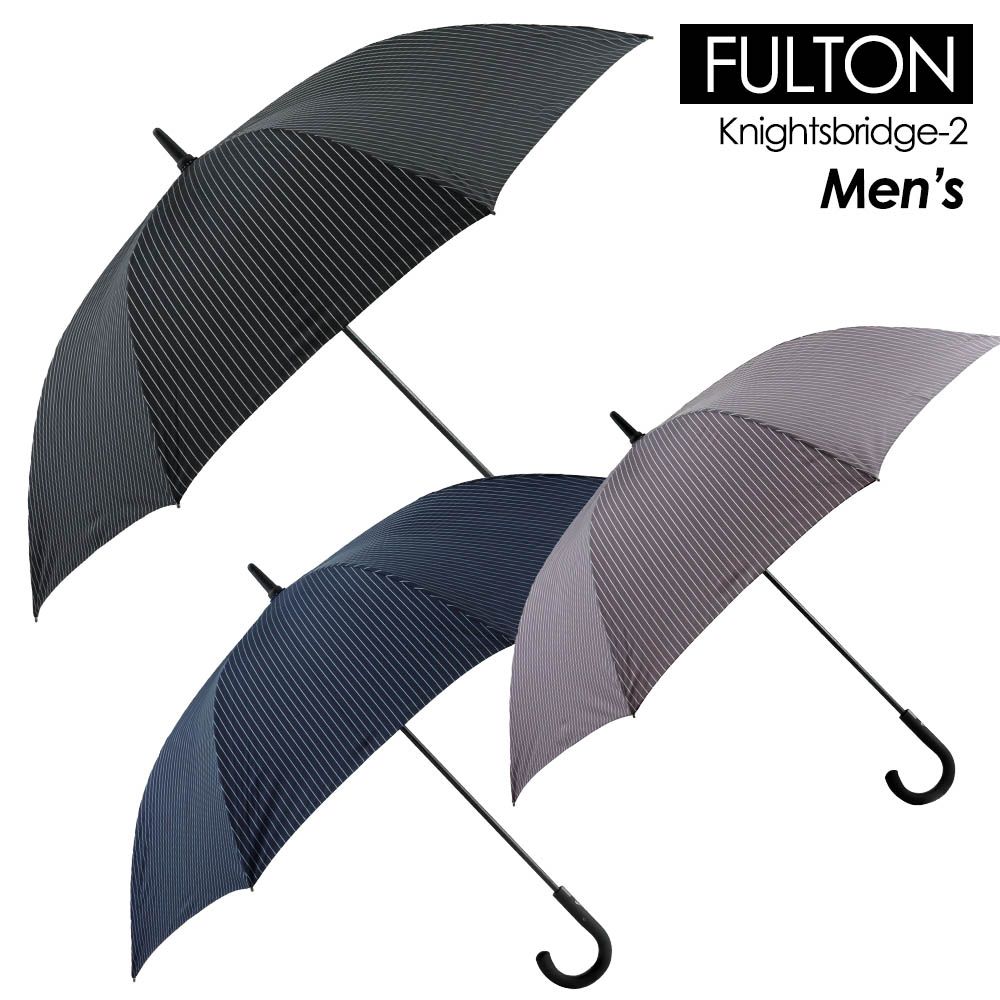 【10%OFF CP 6/1 0:00～】FULTON フルトン 傘 メンズ 雨傘 長傘 ストライプ柄 Knightsbridge-2 City Stripe G451 ワンタッチ おしゃれなジャンプ傘 自動開き 英国王室御用達 イギリス王室