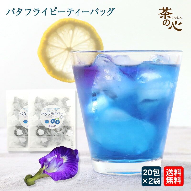 バタフライピー ティーパック 40包 20包入×2袋 ハーブティ 蝶豆 アンチャン ButterFlyPea 健康茶 ハーブ バタフライピーティー ティーバッグ 植物茶 バタフライピーティ スーパーセール