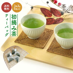 初摘み茶 お試し ティーバッグ 5包 3g 緑茶 九州産 一番茶 深蒸し カテキン ビタミンC お茶漬け 高級 健康 水出し