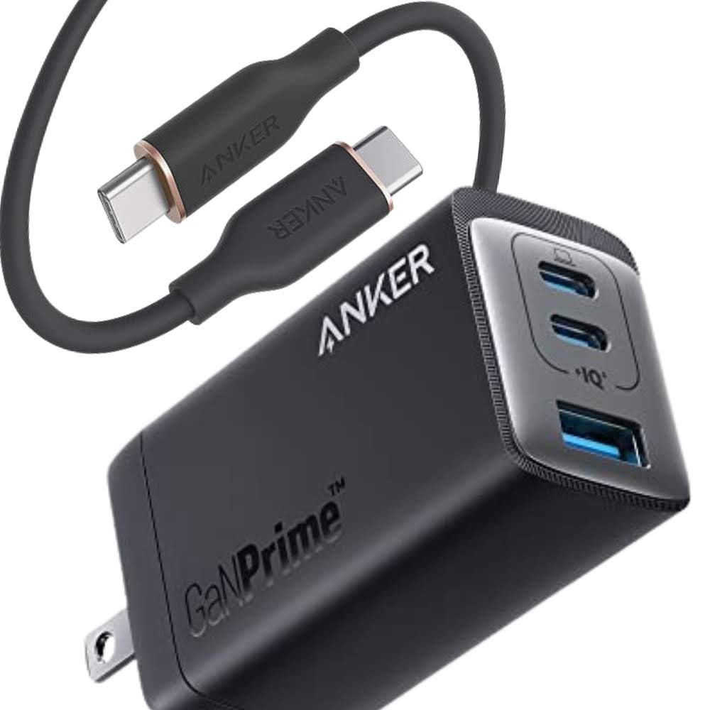 アンカー anker 735 charger (GaNPrime 65W) powerline iii flow usb-c ミッドナイト 1.8 急速充電器 3ポート 同時 急速充電 プラグ折りたたみ式