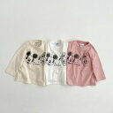 韓国子供服 長袖 Tシャツ プリントTシャツ Mickey Mouse ミッキーマウス ドナルドダック 手書き風 薄手生地 90 100 110 120 130 140 男の子 女の子 子供用 キッズ ベビー 可愛い お洒落 お洒落【メール便送料無料】