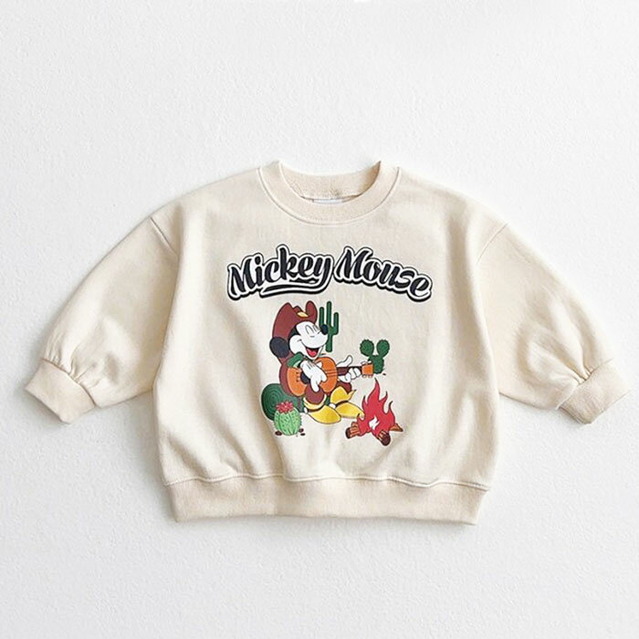 韓国子供服 長袖トレーナー 圧縮スムース Mickey Mouse ミッキーマウス ドナルドダ...