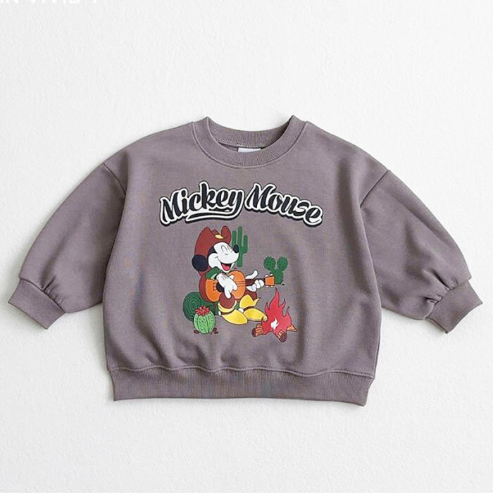 韓国子供服 長袖トレーナー 圧縮スムース Mickey Mouse ミッキーマウス ドナルドダ...