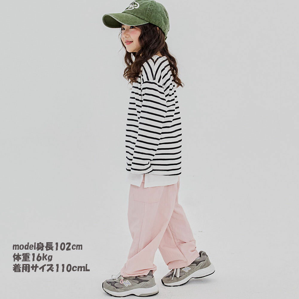 韓国子供服 キッズパンツ 無地パンツ カーゴパンツ White Sketch Book WSB ストリングパンツ ダボパン ストリングカーゴパンツ 90 100 110 120 130 140 150 女の子 男の子 ベビー お洒落キッズ【メール便送料無料】 3