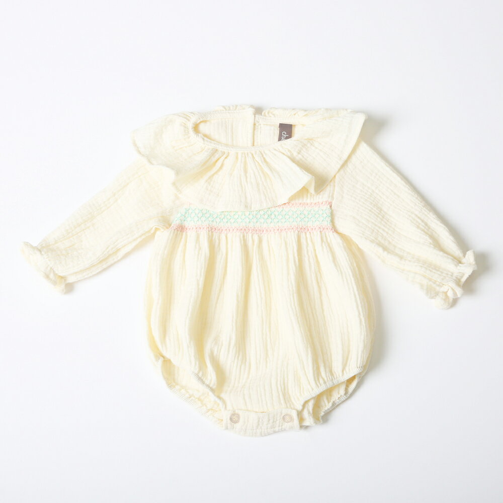 楽天Baby-Kids cheriemimiシェリーミミ【SALE】【33％OFF】ベビー用ギフト2点セット ロンパースとソックスセット スモッキング刺繍 ガーゼ素材 出産お祝 1ヵ月〜6ヵ月用 6ヵ月〜12ヵ月用 韓国子供服 お洒落 お洒落ベビー カッコイイ カワイイ【送料無料】【選べるギフトラッピング無料】