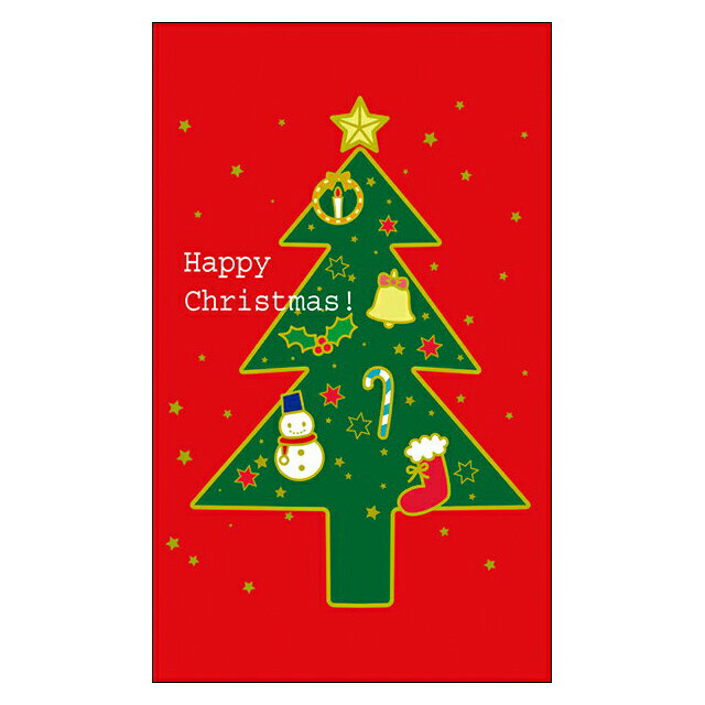 《クリスマスカード サンタクロース サンタ》気軽に使える名刺サイズのメッセージカード デザインメッセージカードミニ（100枚パック）［DMM-162-CB］