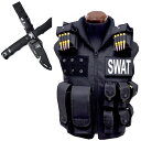 【あす楽翌日配達対応】SWAT コスプレ SWAT ベスト USJ コスプレ ホラーナイト タクティカルベスト ダミーナイフ セット