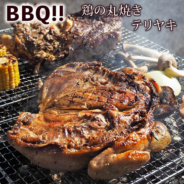 【 送料無料 】 バーベキュー BBQ 鶏の丸焼き スパッチコック 丸鶏 1羽 惣菜 ボリューム テリヤキ グリル 生 肉 チルド アウトドア パーティー