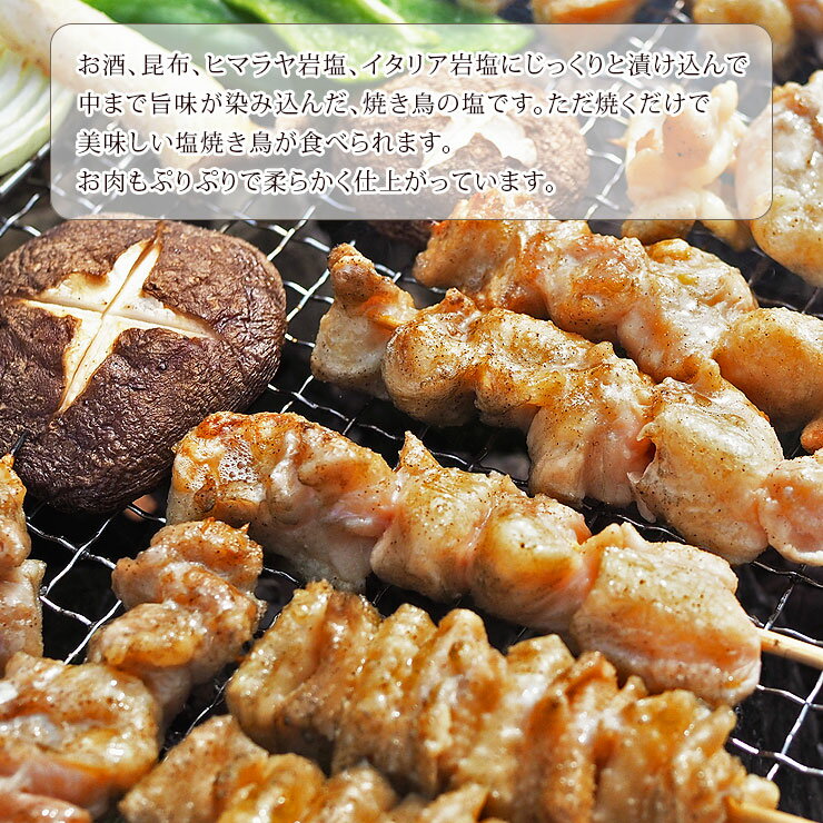 家飲みにもBBQにも!部位が選べる国産鶏の塩焼き鳥バイキング100本セット生チルド冷凍送料無料