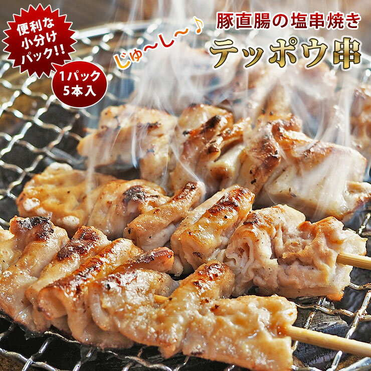 焼きとん 豚テッポウ串 塩 モツ焼き 5本 BBQ バーベキュー 焼肉 焼鳥 焼き鳥 惣菜 おつまみ 家飲み グ..