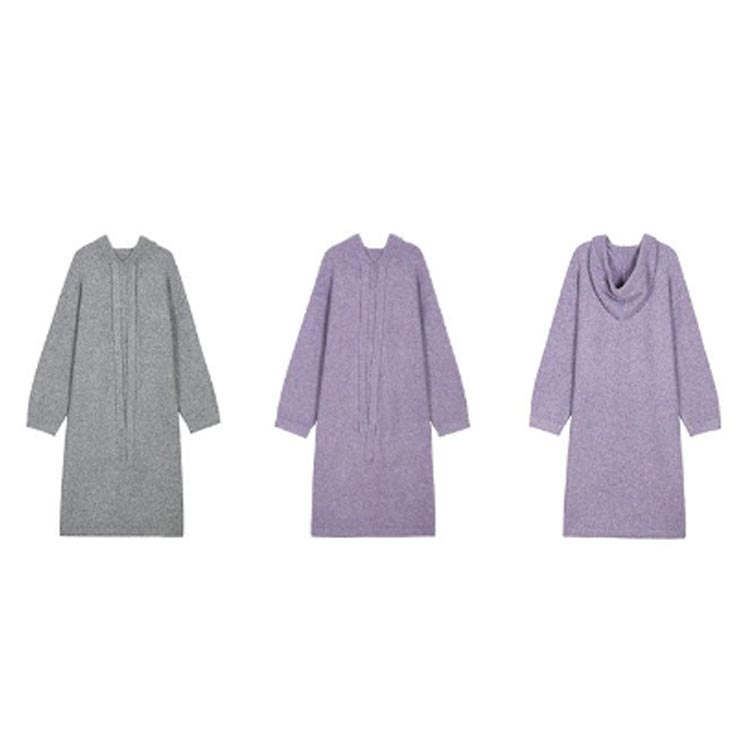 ワンピース ニットワンピース レディース 長袖 ロング丈 フード付き ニットワンピ マキシ丈ワンピ ロングワンピース 春 秋 冬 無地 体型カバー 着痩せ おしゃれ シンプル きれいめ オフィス カジュアル 上品 オフィス 通勤 韓国