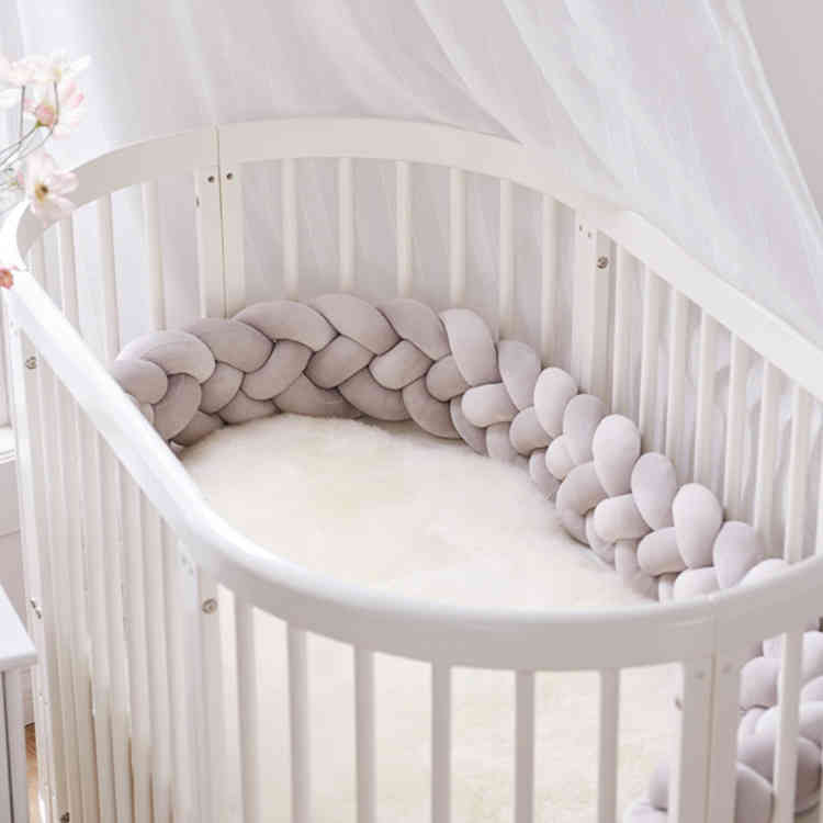 4本編み 赤ちゃん ベッドガード 寝返り防止クッション クッション ベッドバンパー ベッドサイド ベッドガード ベビー サイドガード けが防止 赤ちゃん 結び目 部屋飾り 北欧 癒しアイテム 寝返り防止 撮影 モノトーン 布団落下防止 出産祝い プレゼント 3m 2