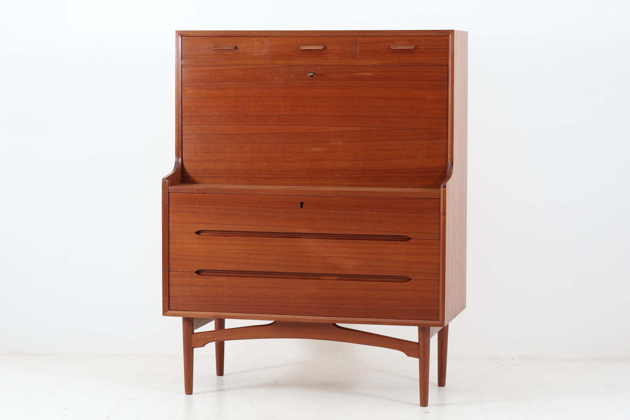 デンマーク製 Arne Wahl Iversen ライティングビューロ チーク材 北欧家具ビンテージ【アンティーク 北欧インテリア 木製机 学習机 チェスト タンス ドレッサー 収納家具 おしゃれ リビング】