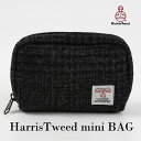 Harris Tweed mini Bag ハリスツイード ミニバッグ｜ブラックチェック ｜ ポーチ ｜ ペンケース ｜ アウトドア