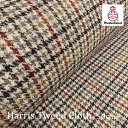 Harris Tweed(ハリスツイード)生地 /Red × Yellow × Brown × LightBrown 千鳥格子|生地巾150cm|カット販売|ネ...