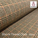 Harris Tweed(ハリスツイード)生地 /Brown × Orange Glen チェック|生地巾150cm|カット販売|ネームラベル付き