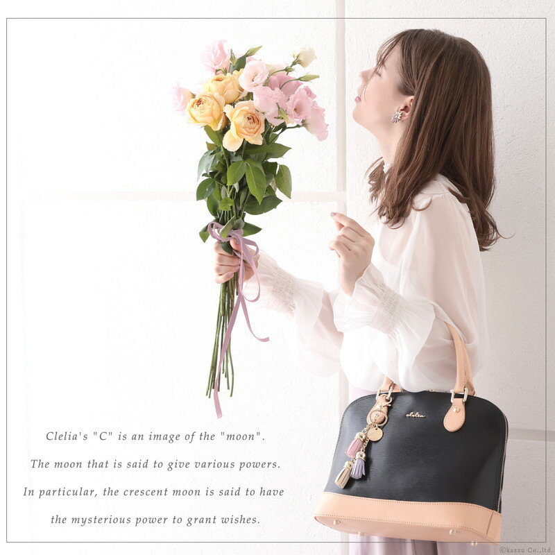 トートバッグ レディース ハンドバッグ ショルダーバッグ ブランド Clelia クレリア Blandine ブランディーヌ CL-34001 チャーム付き 2way ラウンド 斜めがけ おしゃれ 本革 牛革 上品 自立 底鋲 セレモニー 送料無料 母の日ギフト 母の日 ファッション プレゼント
