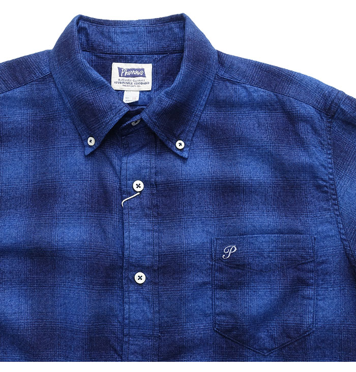 フェローズ Pherrow's[23W-PBD2] 長袖 ライトフランネル B.Dシャツ FLANNEL BUTTON DOWN SHIRT 日本製