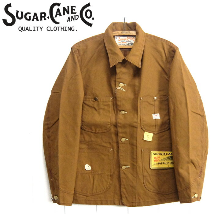 シュガーケーン SUGAR CANE [SC14374]ブラウンダック カバーオール 13oz. BROWN DUCK WORK COAT COVERALL