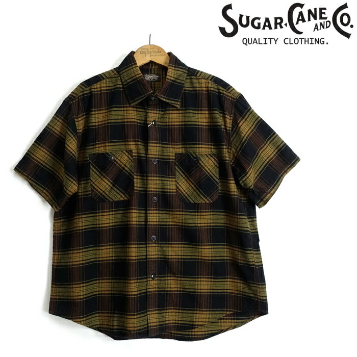 シュガーケーン SUGAR CANE  半袖 ビエラチェック ワークシャツ VIELLA CHECK WORK SHIRT 日本製