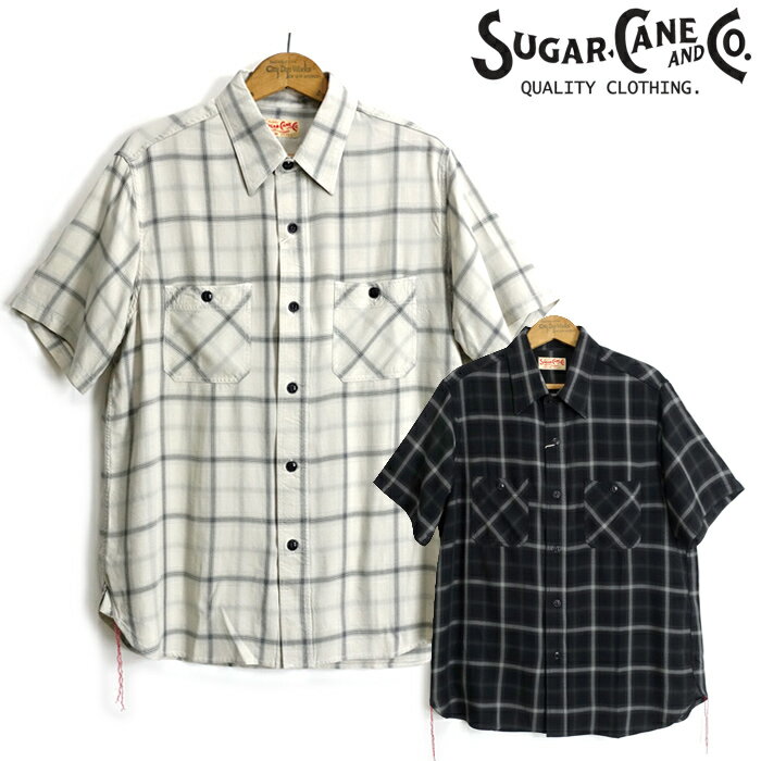 奬 SUGAR CANE [SC39116] Ⱦµ 졼ĥ å  RAYON TWILL CHECK WORK SHIRTS 