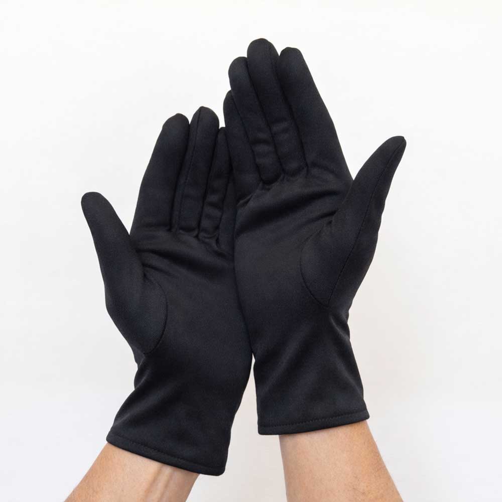 マイクロファイバー 手袋 白 黒 両面100％マイクロファイバー 左右兼用 ホワイト ブラック 2色から選べる　1双 (2枚) 【メール便 送料無料】 2