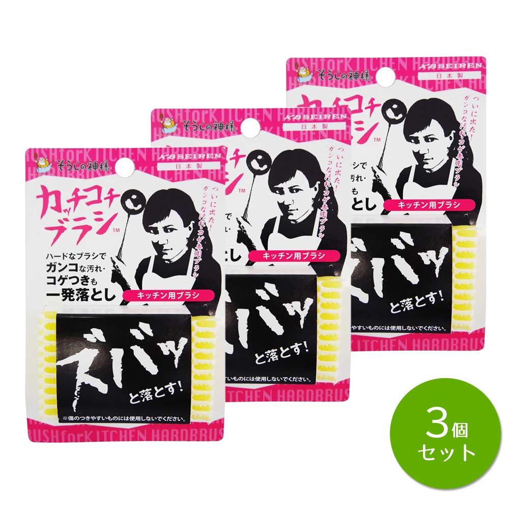 そうじの神様® カッチコチブラシ キッチン用 × 3個セット KBセーレン【日本製】【メール便送料無料】
