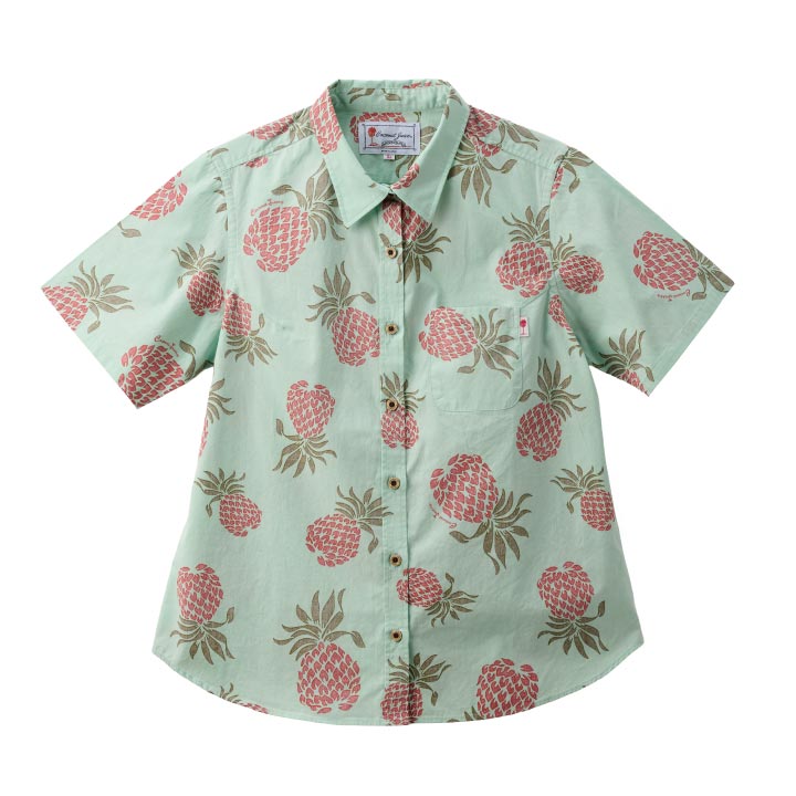 かりゆしウェア レディースレギュラーカラーシャツ 全3色 半袖 GREEN/JL0104337