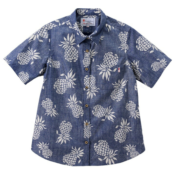 Rakuten - かりゆしウェア レディースレギュラーカラーシャツ 全4色 半袖 Navy/JL0104338NV