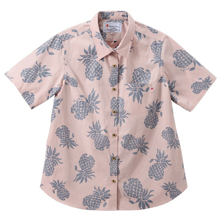 Rakuten - かりゆしウェア レディースレギュラーカラーシャツ 全4色 半袖 PINK/JL0104338PK