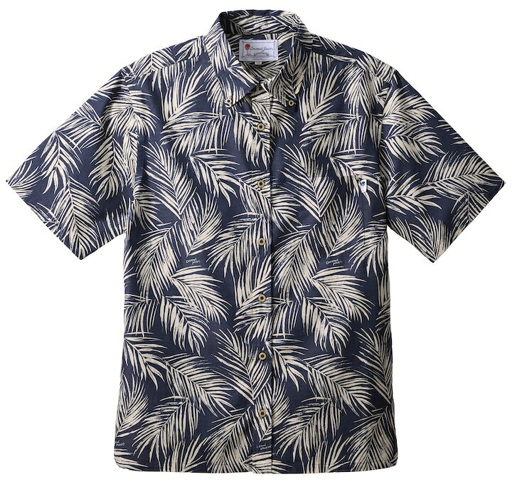 Rakuten - かりゆしウェア メンズボタンダウンシャツ 全2色 半袖 NAVY/JM0205038NV